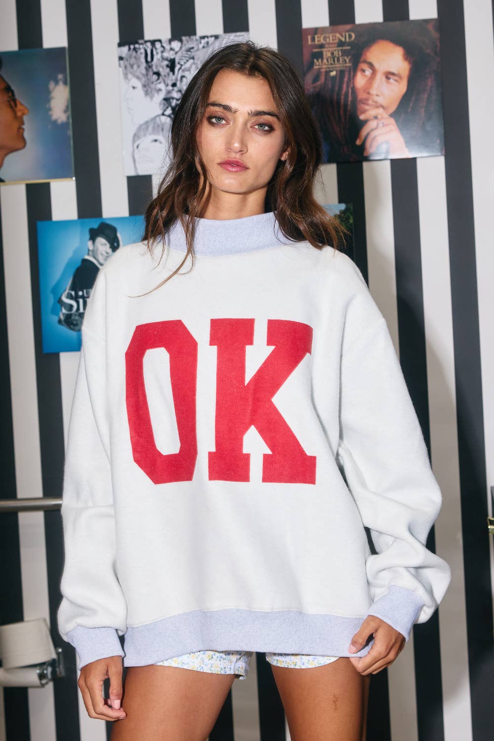 OKLAHOMA Reversible MockNeck Sweatshirt