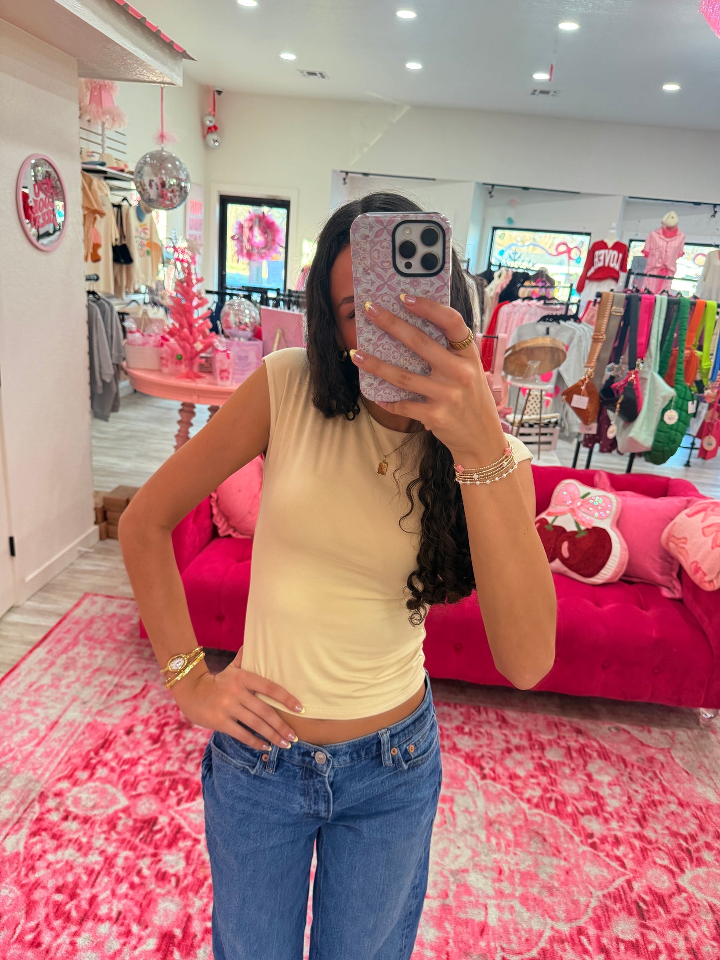 Butter cap sleeve crop tee