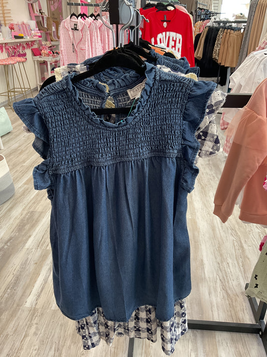 Dark wash Denim Blouse/Dress