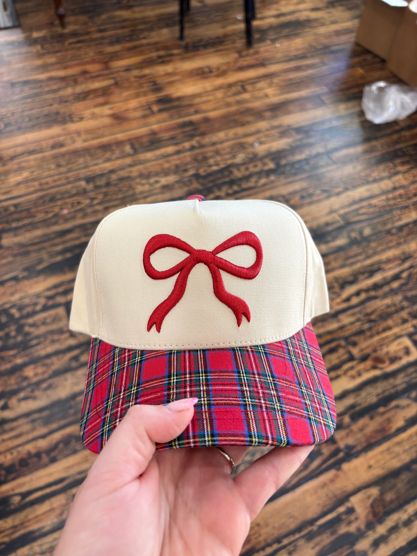 Mistletoe Plaid Cap
