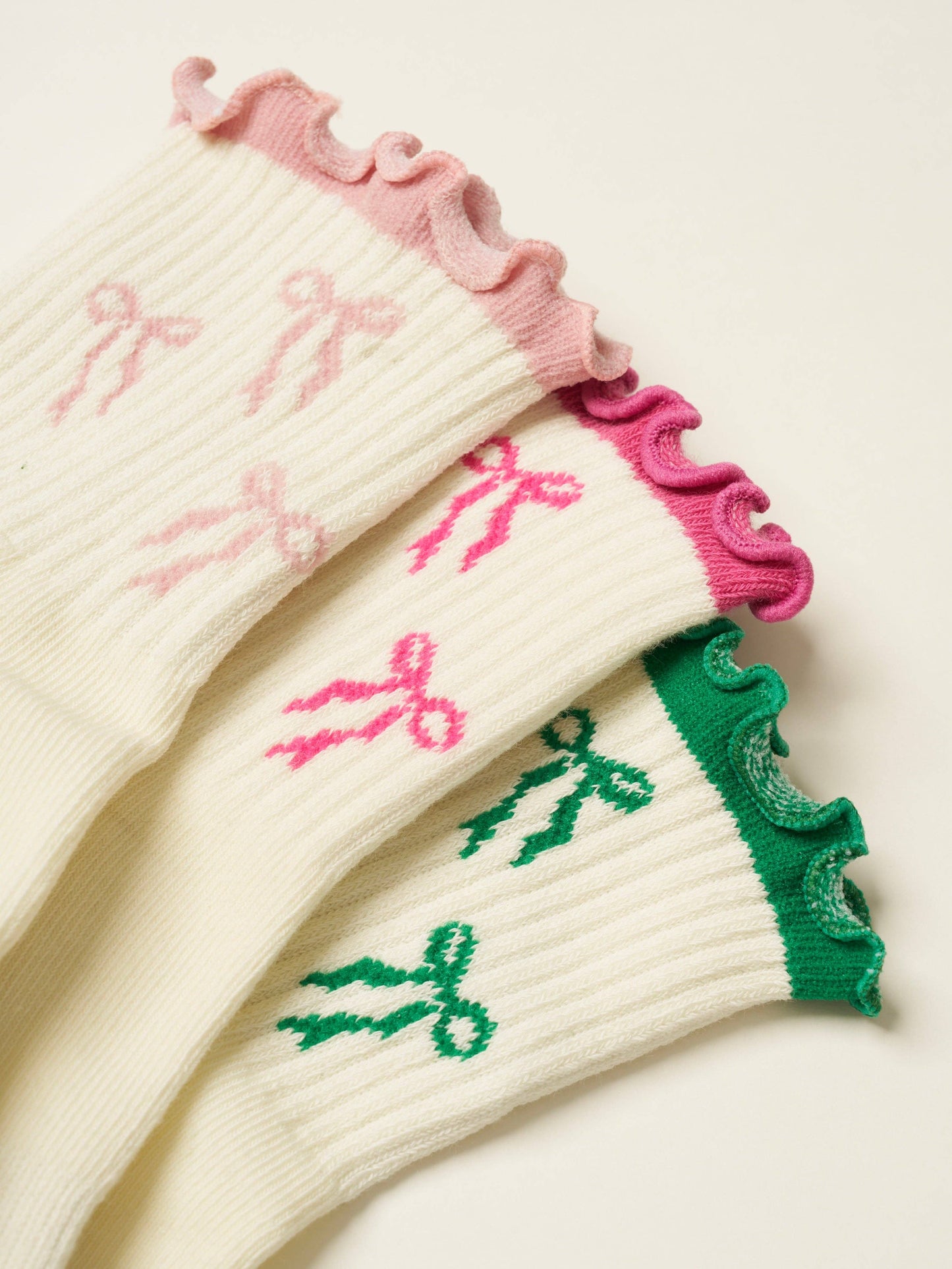 🎀 Bow Ruffle Grip Sock [Hot Pink], Pilates Socks