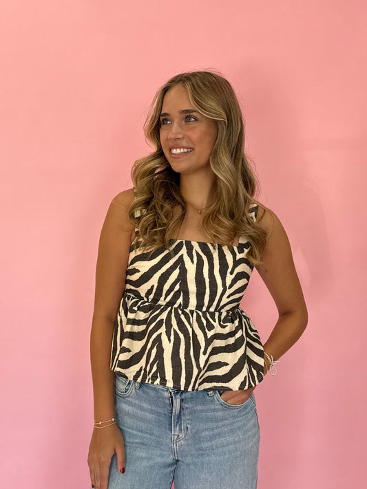 Zuri Open Back Peplum Top
