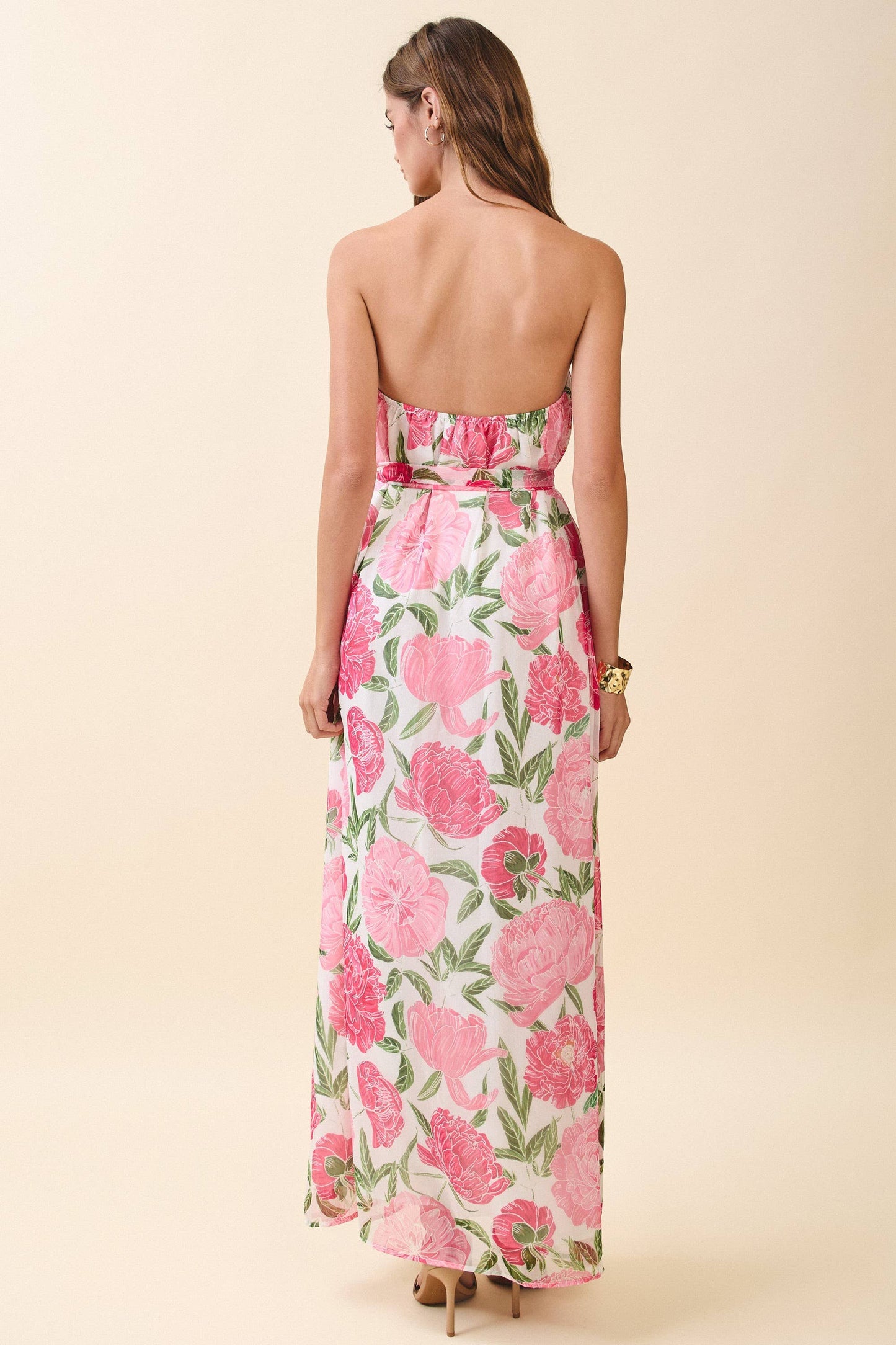 Garden Floral Maxi Dress with Convertible Scarf