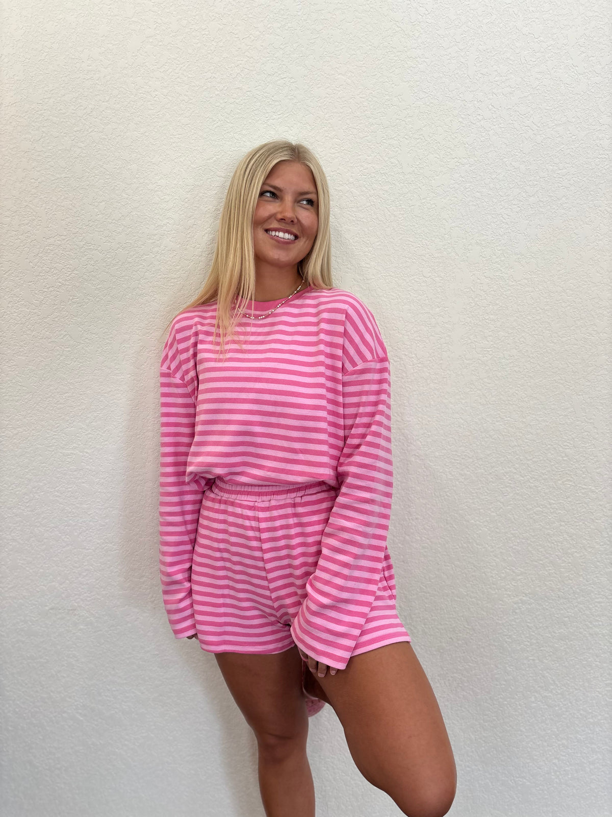 Berry Sweet Striped Long Sleeve Top