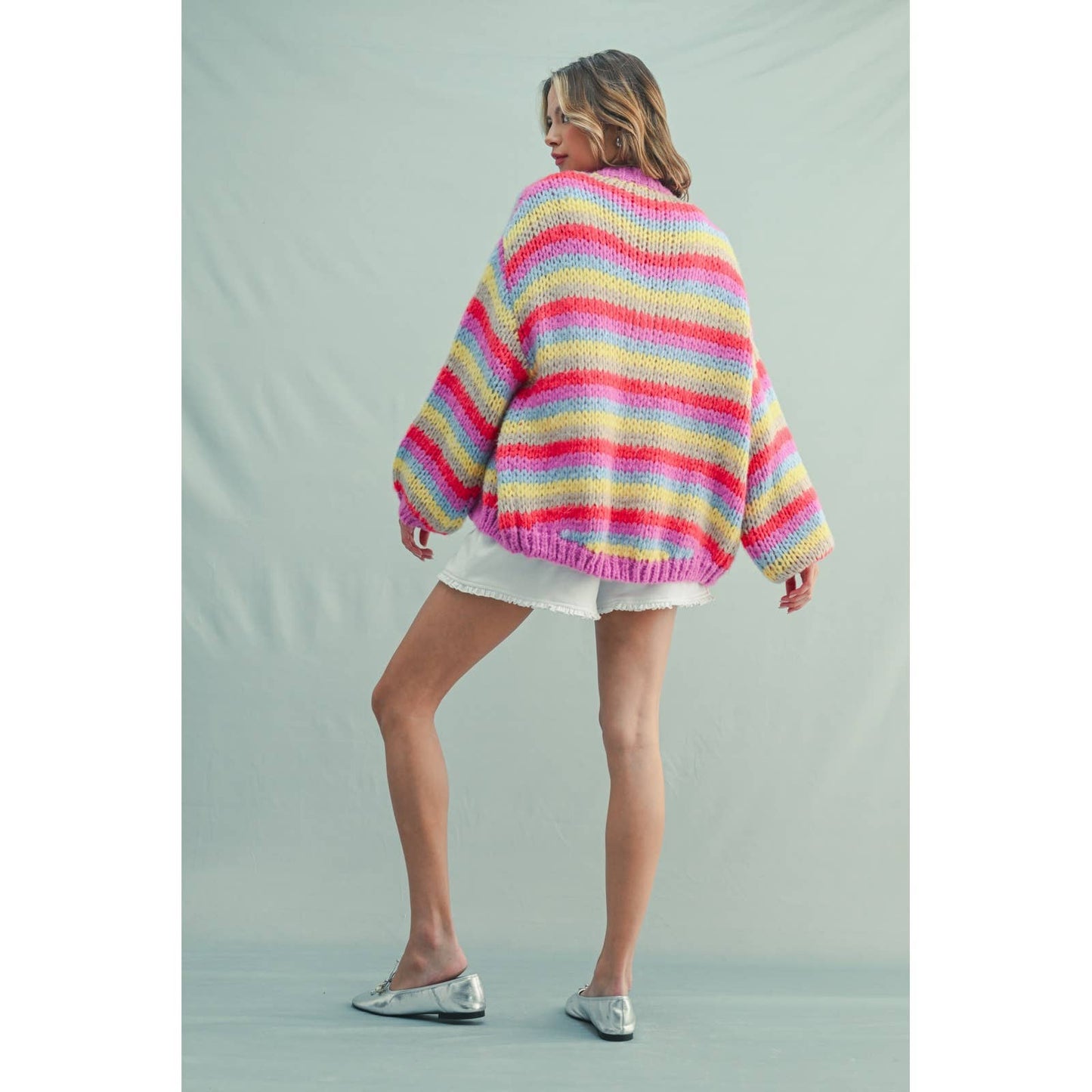 MILEY MULTI-STRIPED SWEATER CARDIGAN