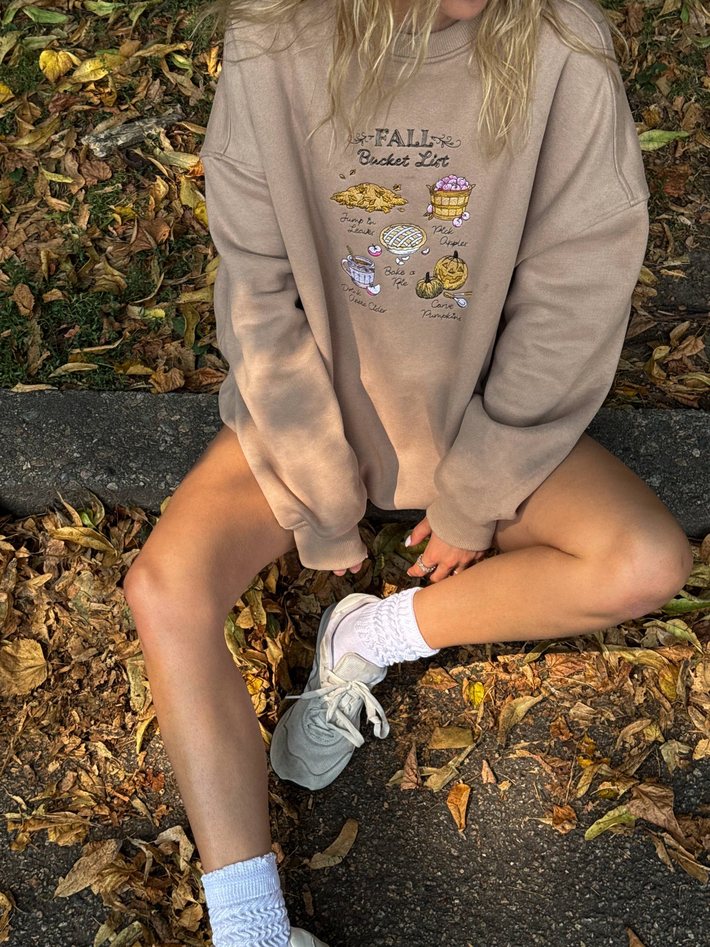Fall Bucket List Embroidered Sweatshirt