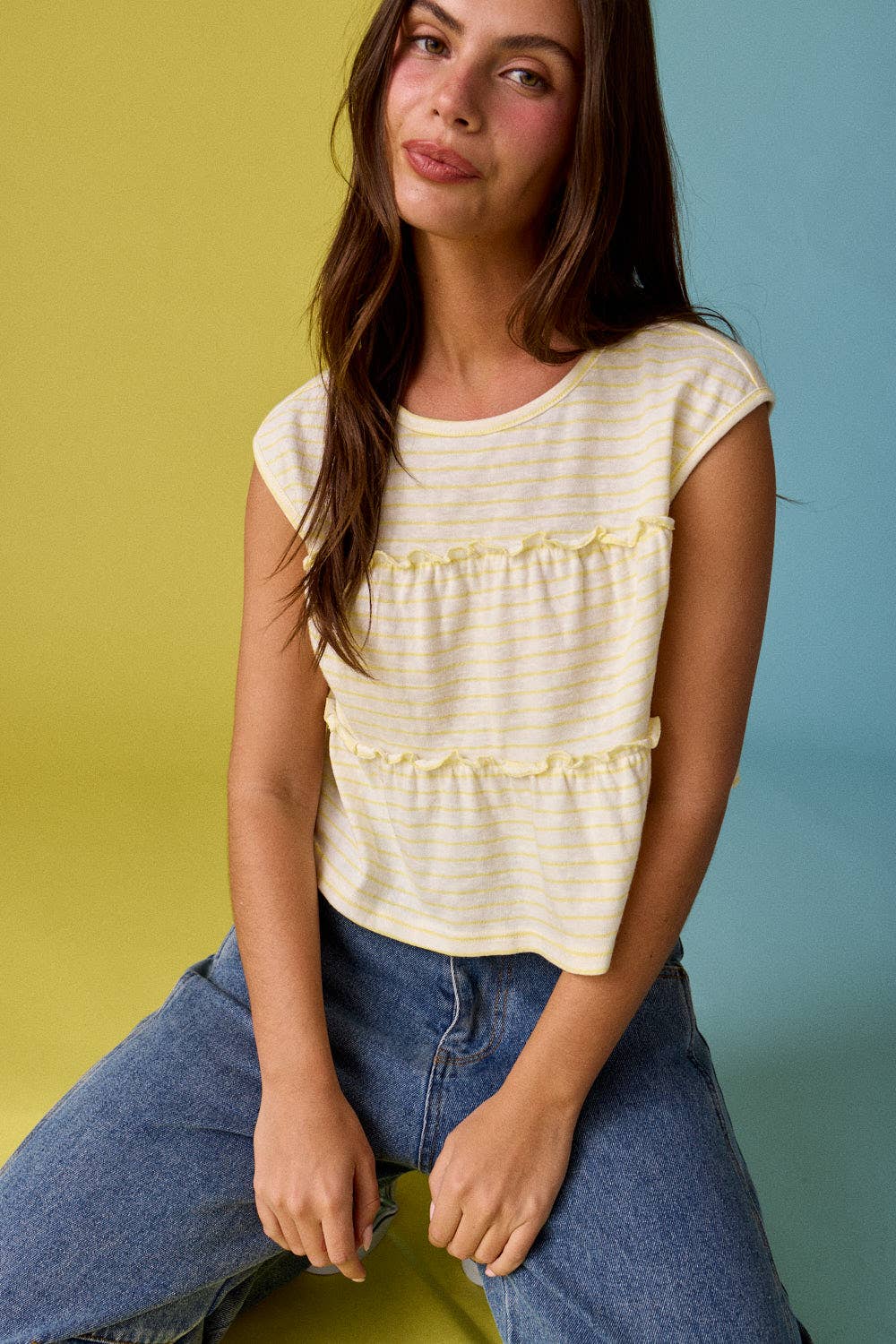 Sunny Sleeveless Stripe Top
