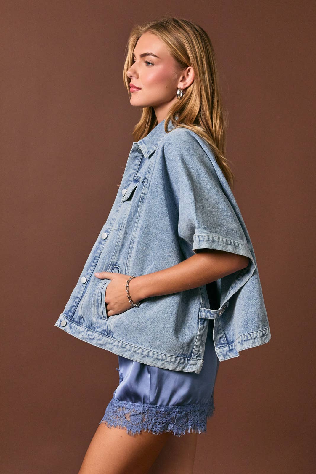 Daisy Denim Cape jacket
