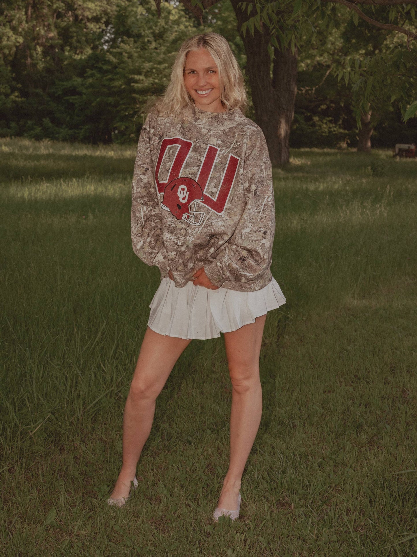 PRE-ORDER OU Sooner Camo Mock Neck Pullover