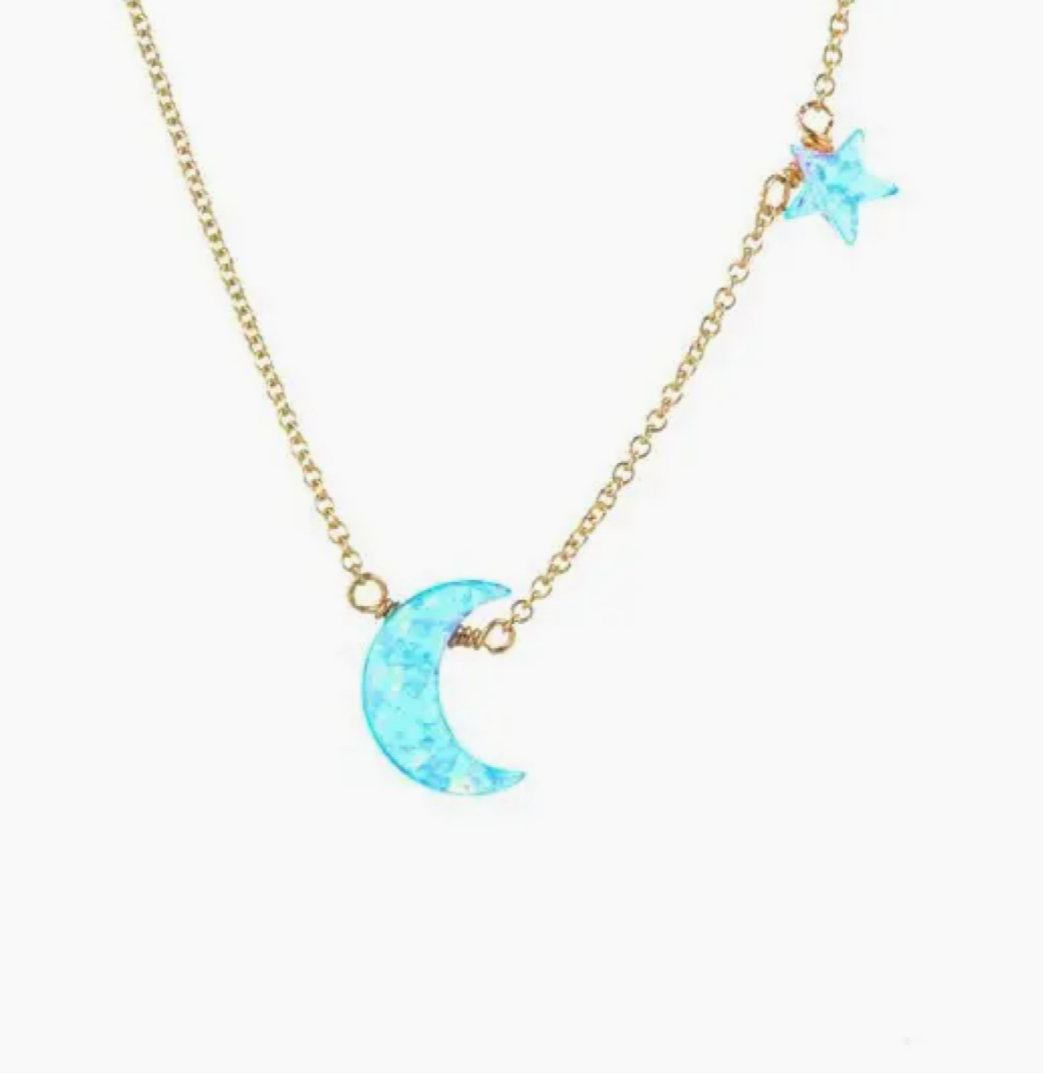 "Moon + Star" Opal Necklace