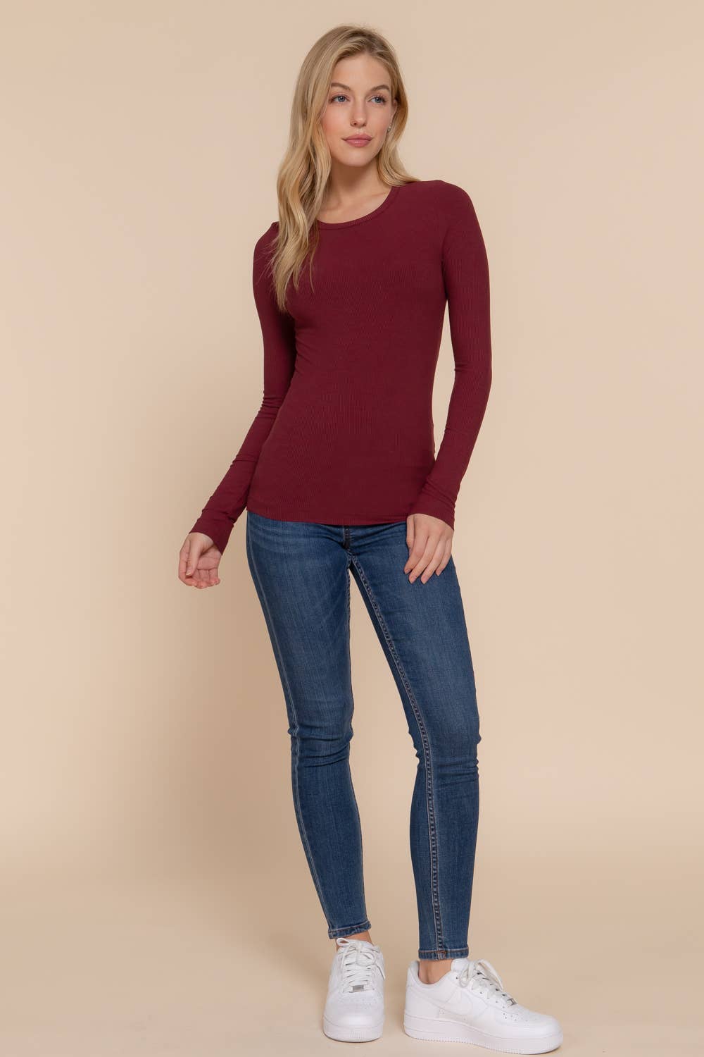 Long Sleeve Rib Knit Top