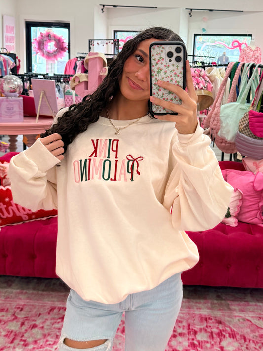 Pink Palomino Holiday Crewneck