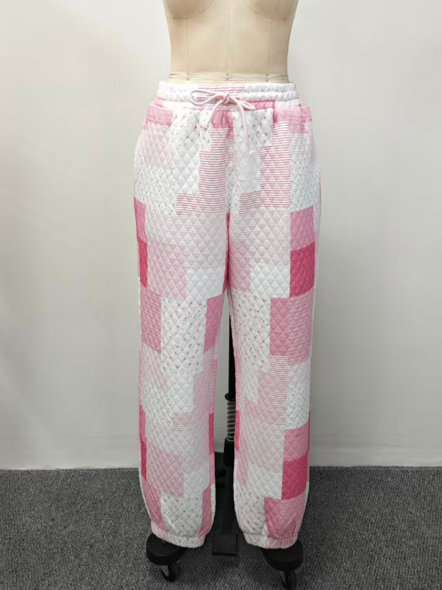 Margo Quilted Patchwork Jogger Sweatpants