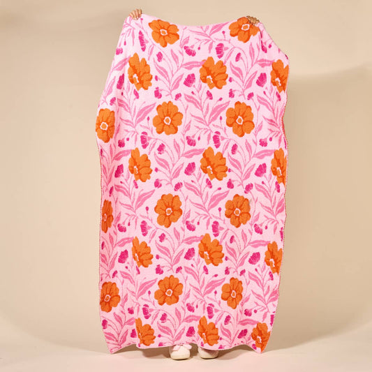 Cozy Dreams Luxe Blanket–Poppin' Petals Hot Pink