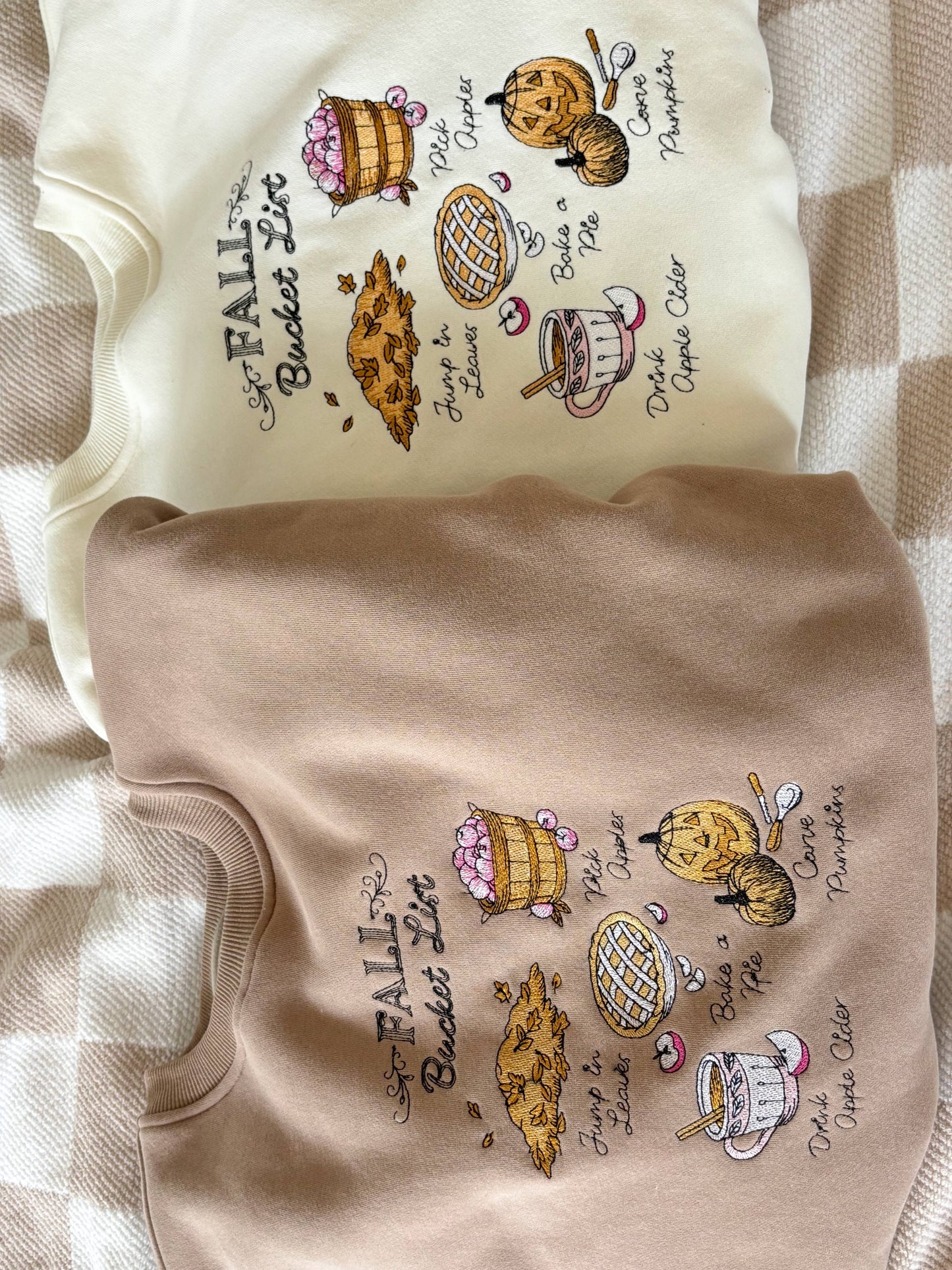 Fall Bucket List Embroidered Sweatshirt