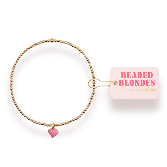 Pink Heart Charm Bracelet