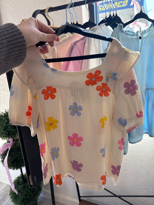 Girls Flower blouse