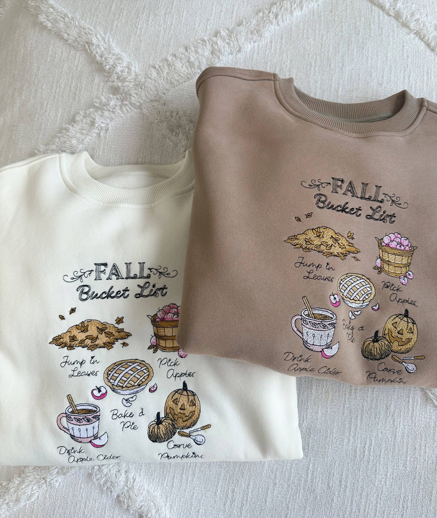 Fall Bucket List Embroidered Sweatshirt