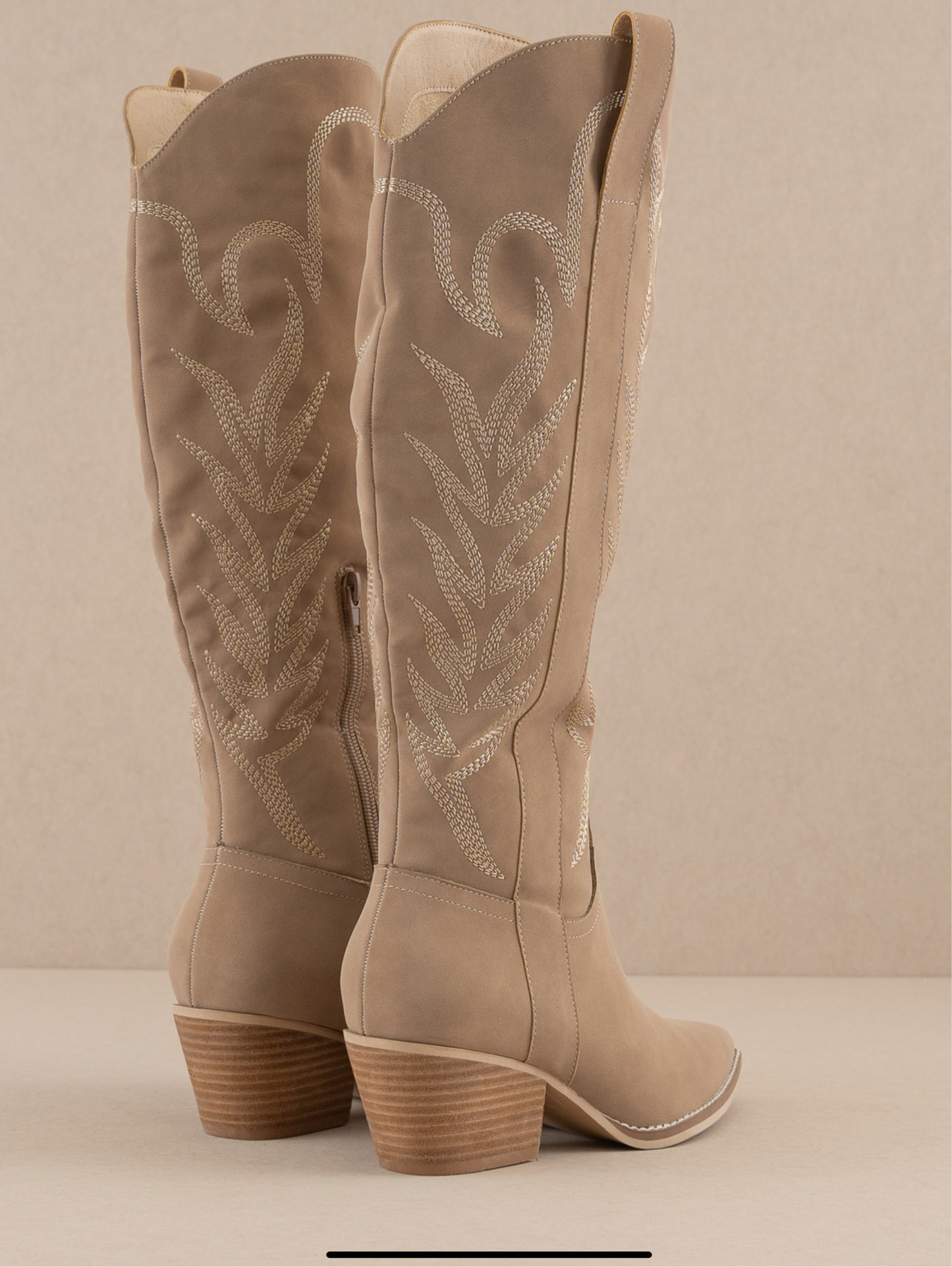 The Samara Cedar Wood | Embroidered Western Tall Boot