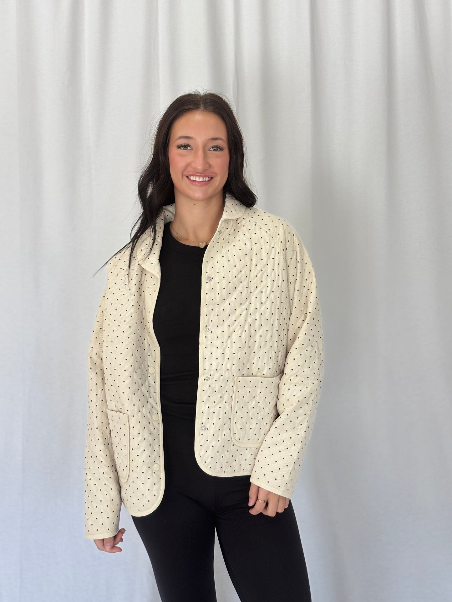 Polka Dot Quilted Jacket