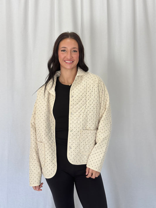 Polka Dot Quilted Jacket