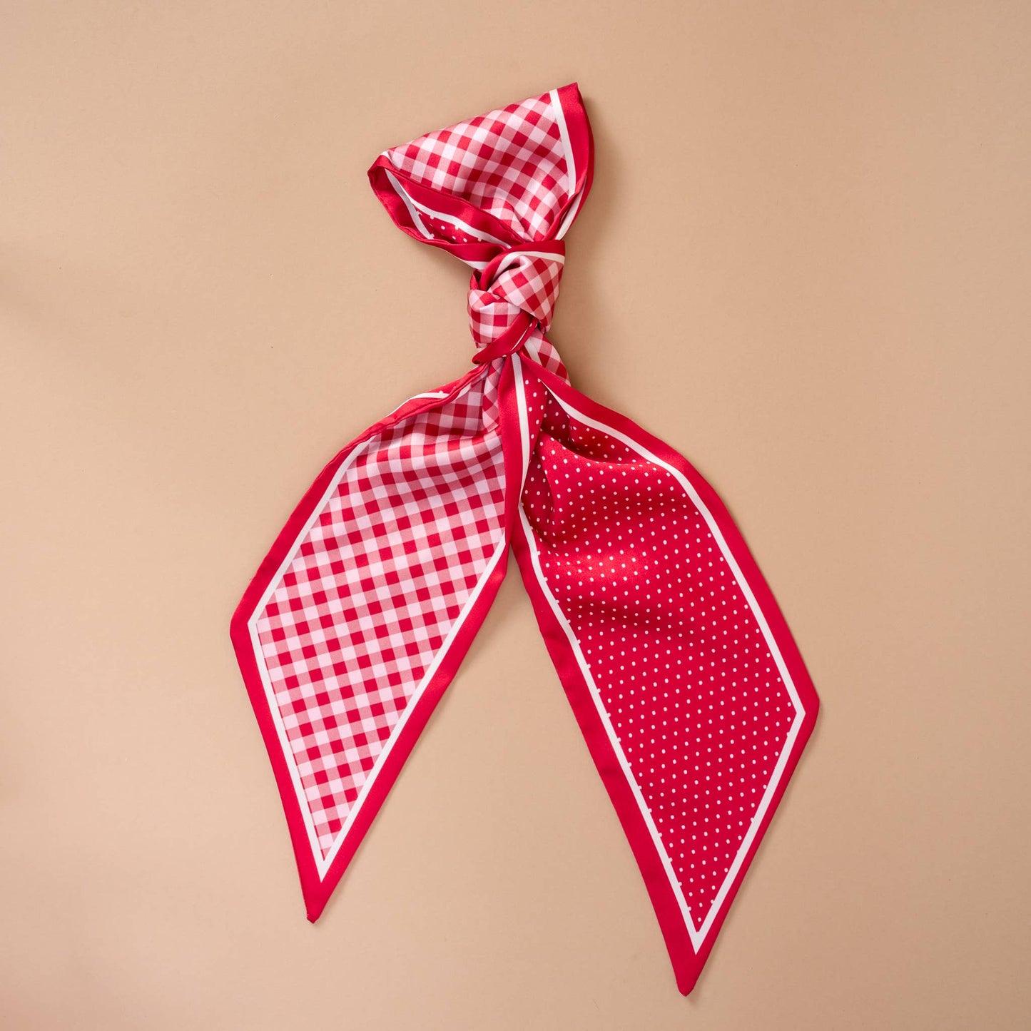 Twirl & Tie Scarf Accessory-Gingham Red
