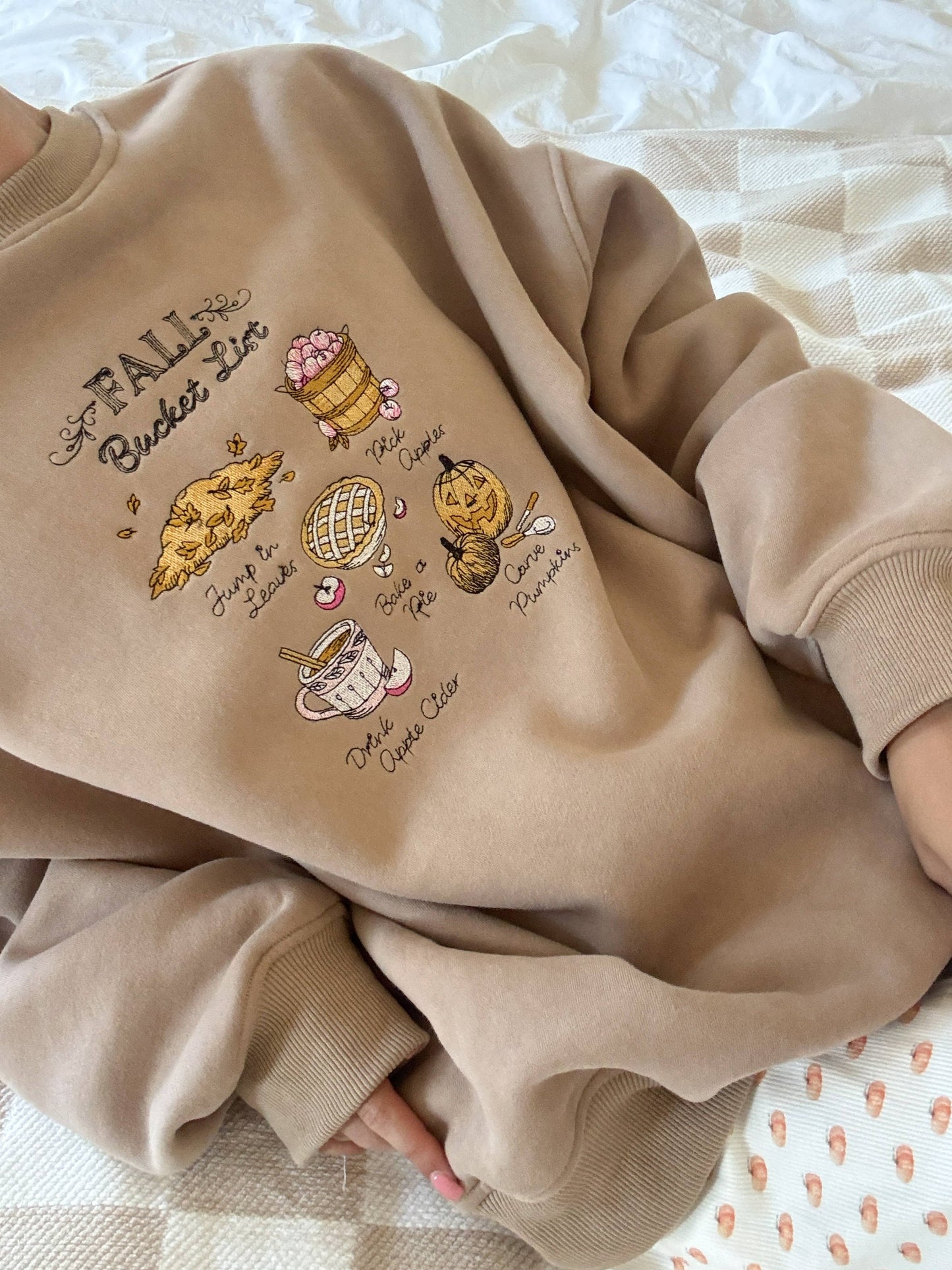 Fall Bucket List Embroidered Sweatshirt