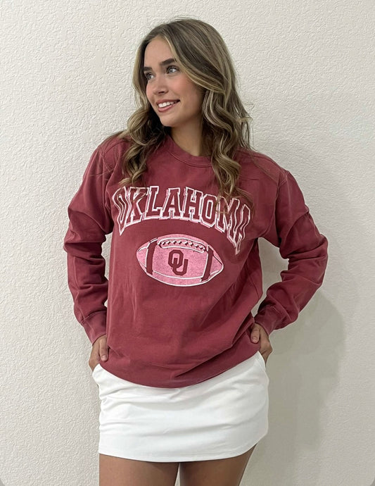 Ou Oklahoma Sooners Wonka Football Crimson Cc Sweatshirt