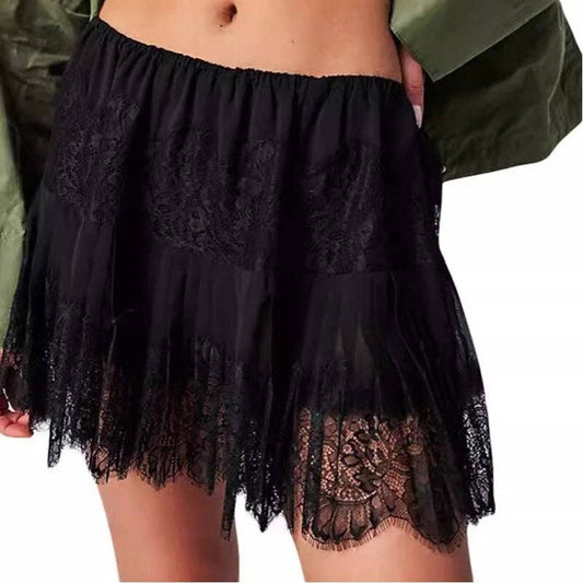 Sassy High Waisted Lace Short Skirt