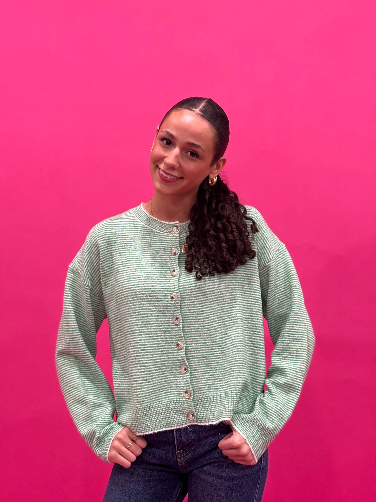 Parker Cardigan - Mini Striped