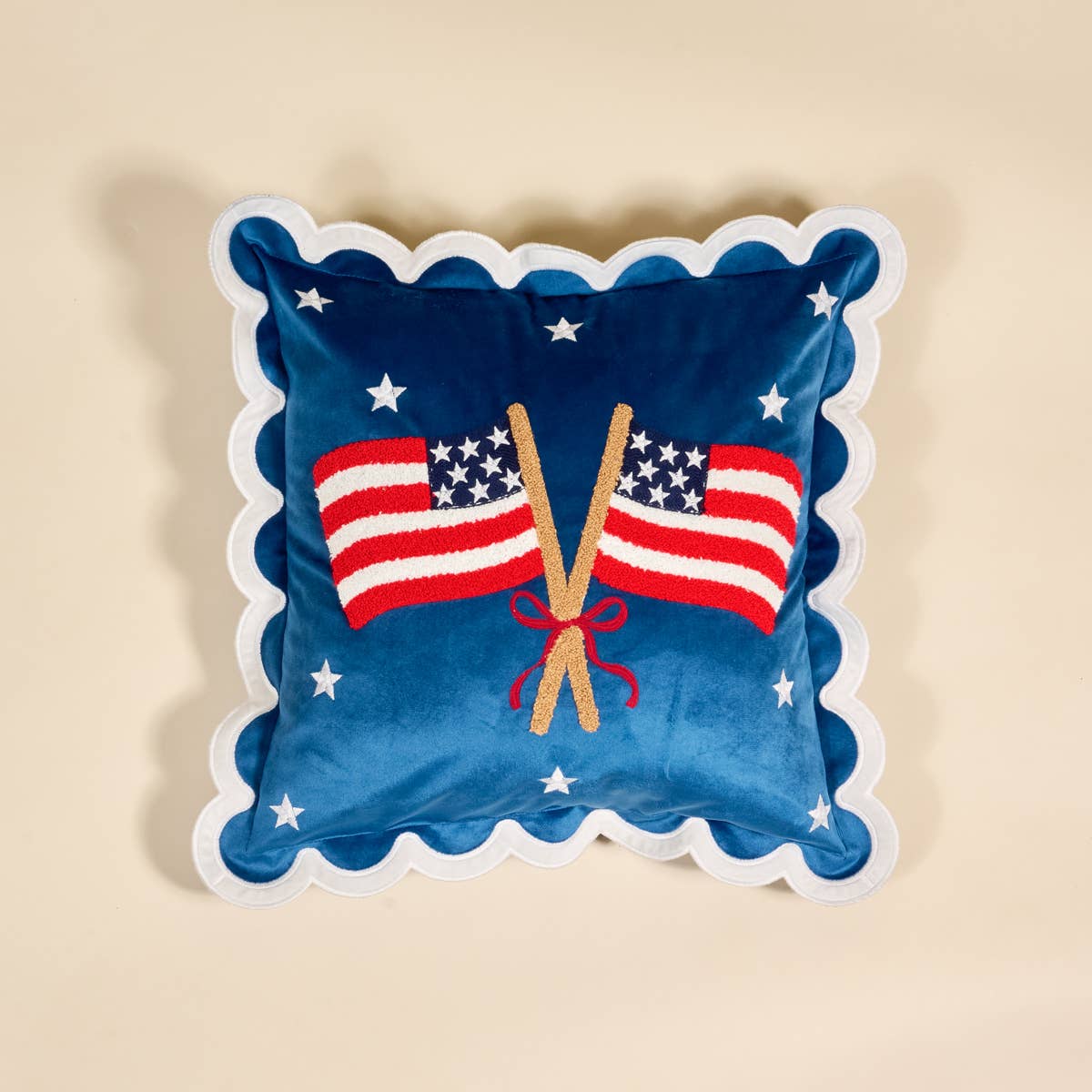 Square Throw Pillow–American Flags