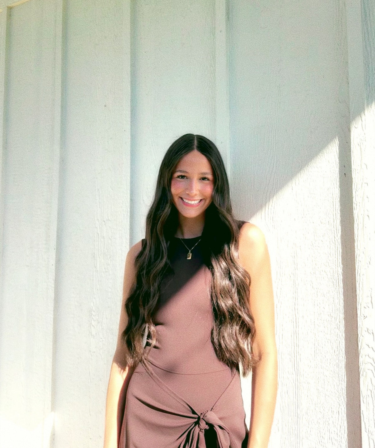 Chocolate Sleeveless Tie Front Dress