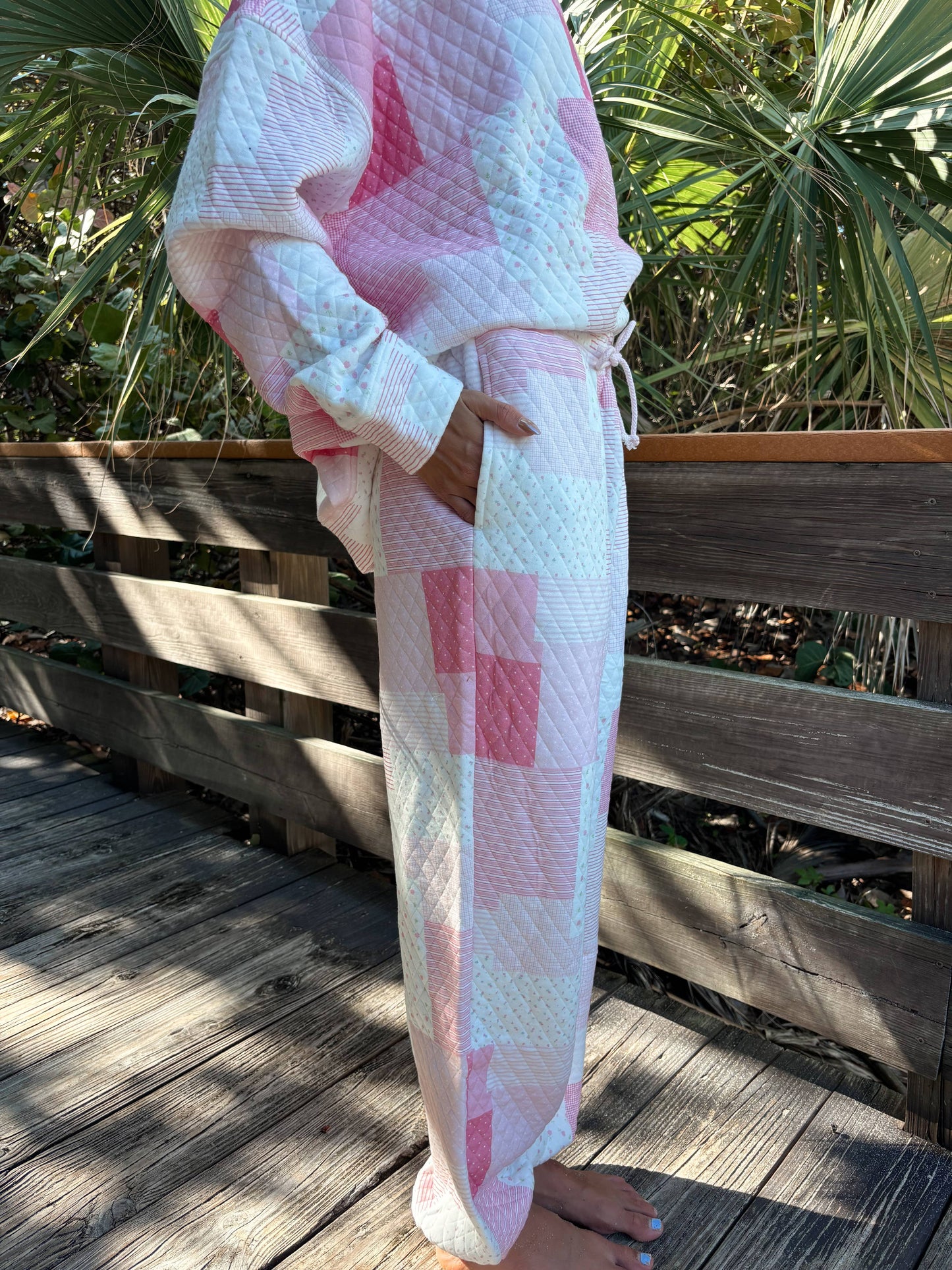 Margo Quilted Patchwork Jogger Sweatpants