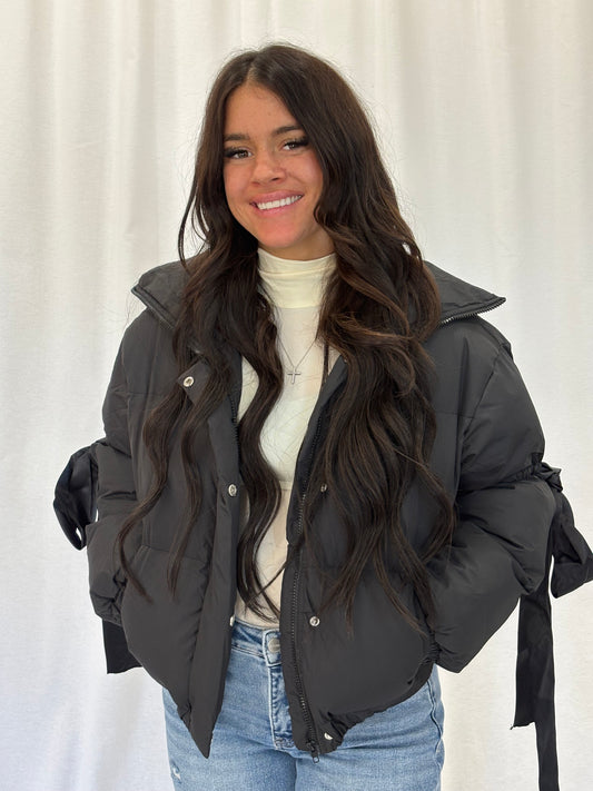 Piper Puffer Jacket With Bows