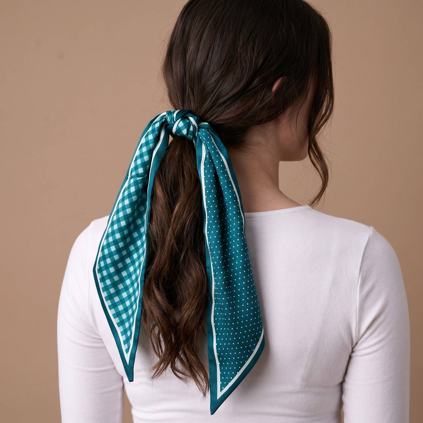 Twirl & Tie Scarf Accessory-Gingham Green