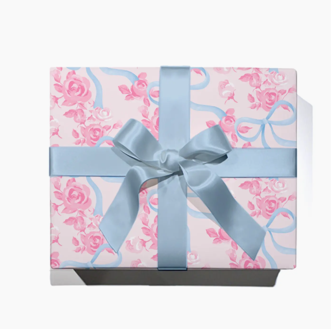 Watercolor Floral Bow Wrapping Paper - Roll of 3 Sheets