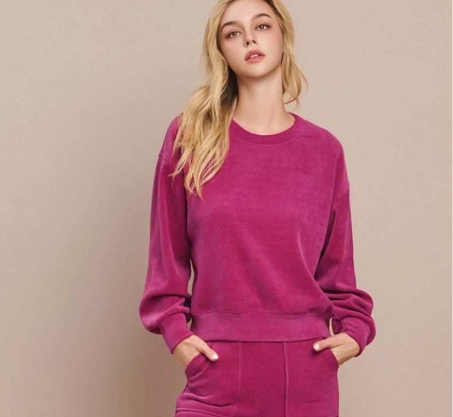 Yelete Corduroy Long Sleeve Top