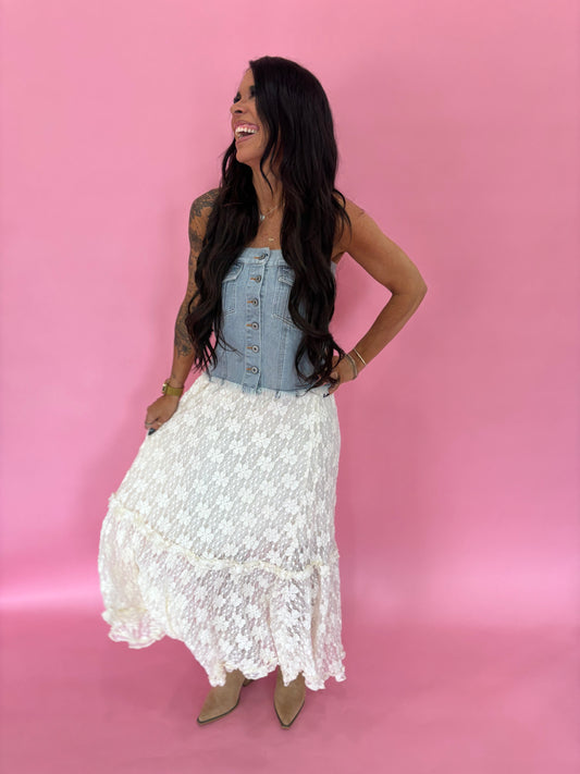 Lace and Grace Midi Skirt