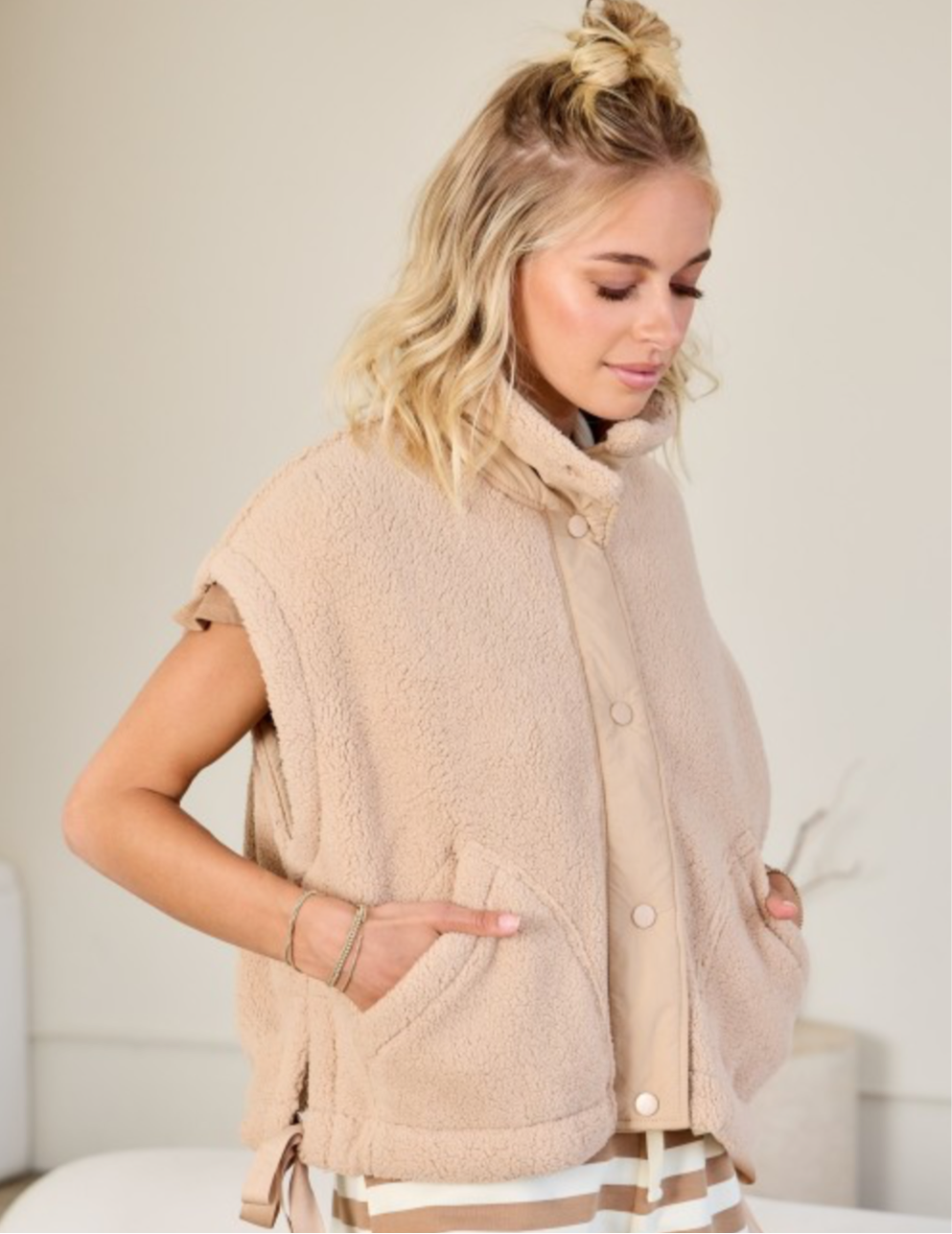 Fiona plaid fleece vest