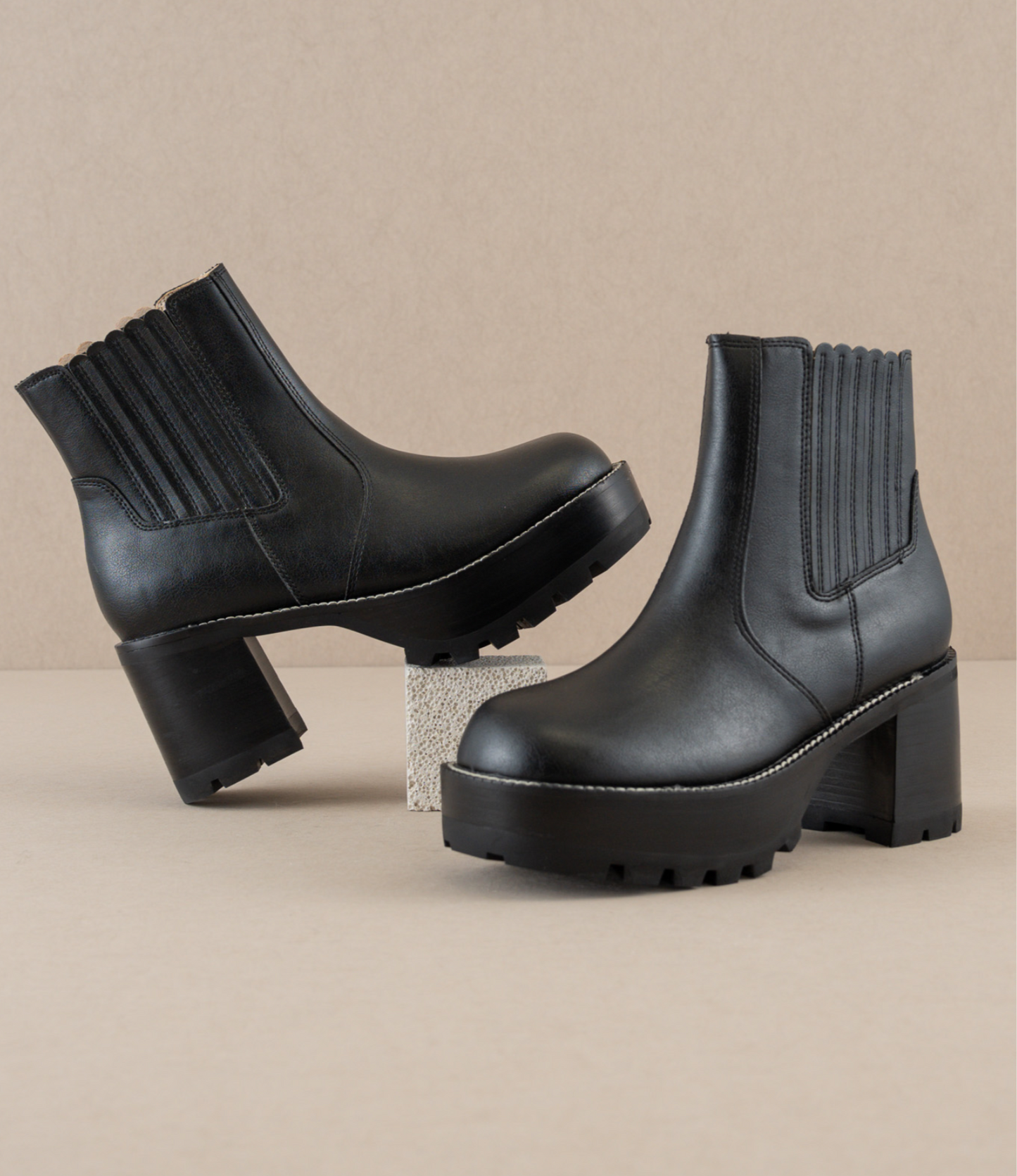 The Aubrey Midnight | Platform Paneled Boots