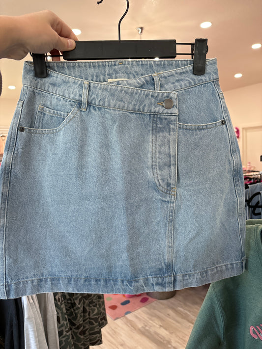 Denim Overlap Skirt