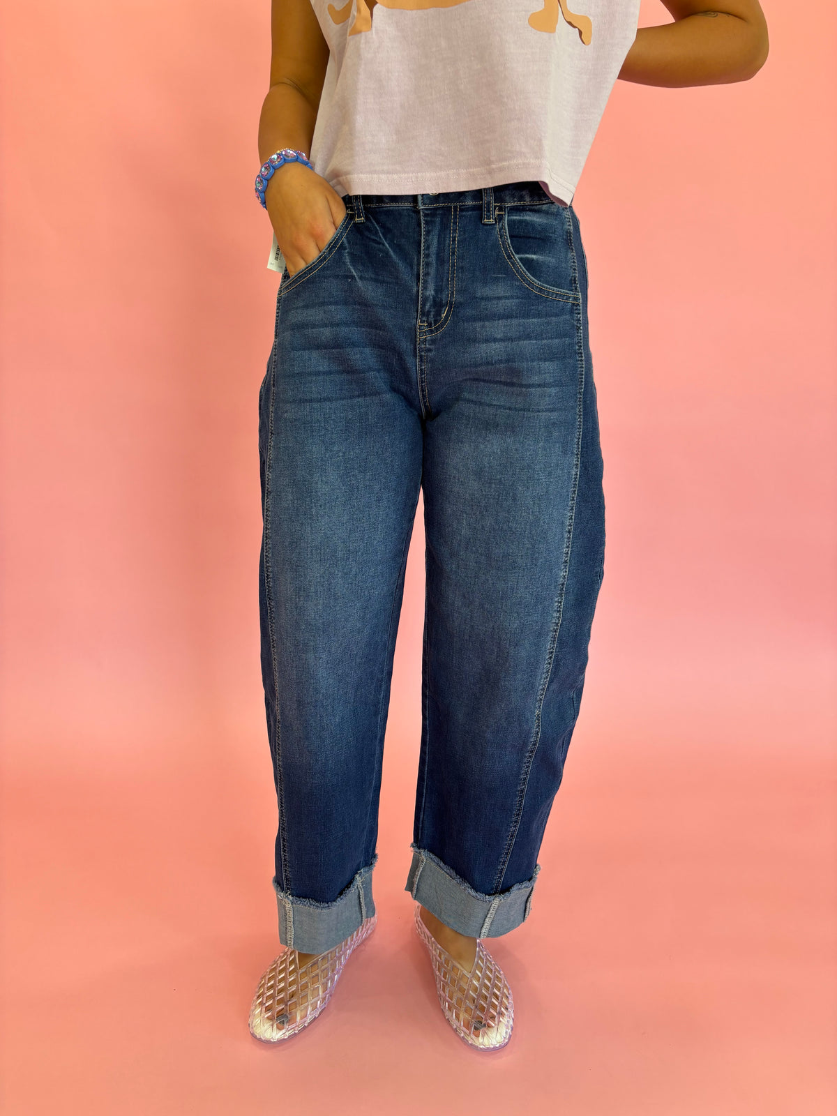Leslie Raw Hem Turnup Jeans