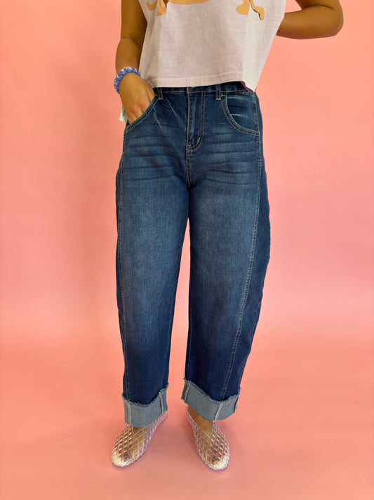 Leslie Raw Hem Turnup Jeans