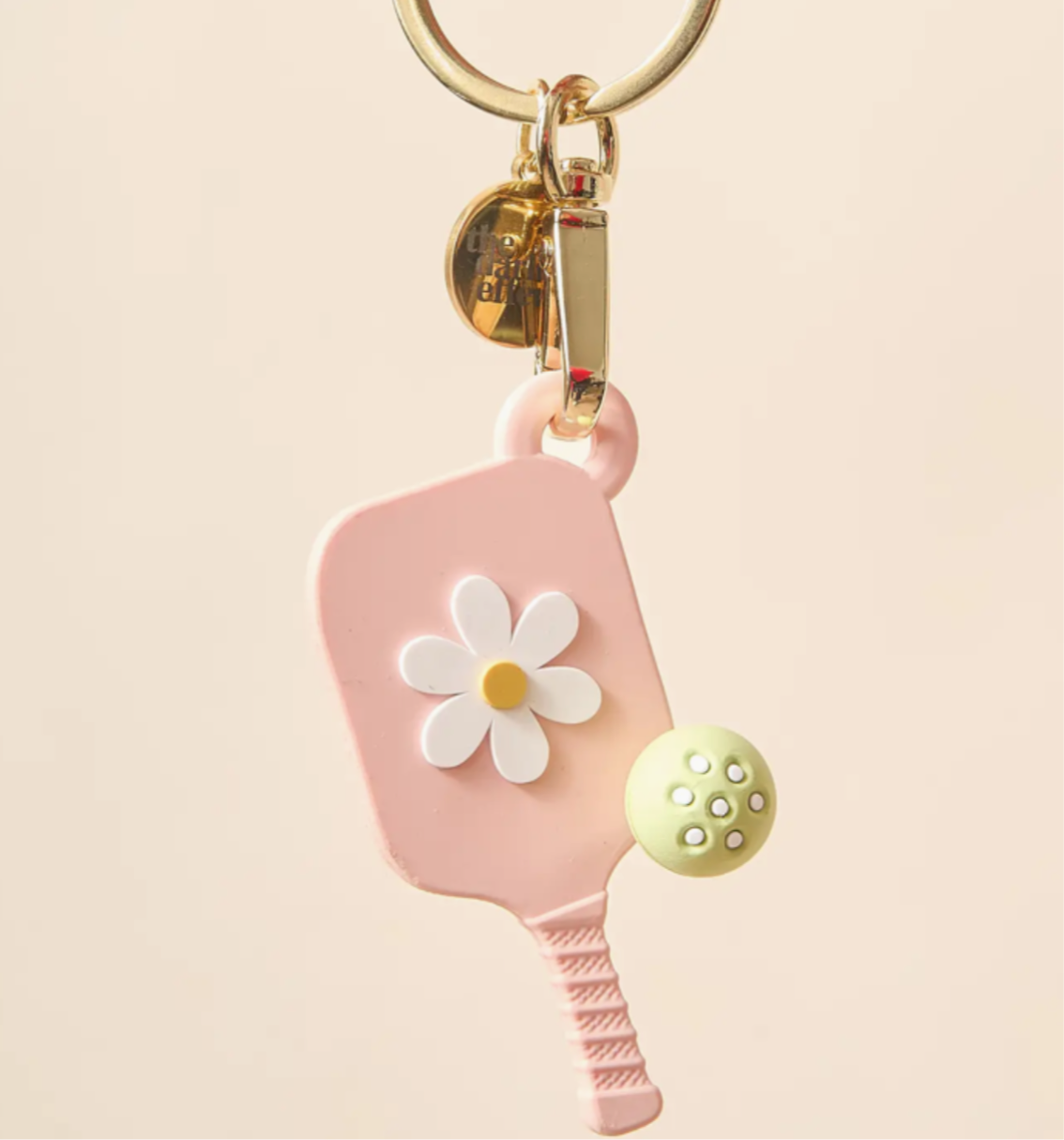 Pickleball Paddle Keychain-Blush Pink