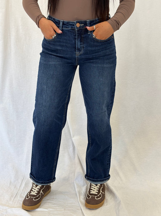 Harper High Rise Crop Boyfriend Cuffed Jeans