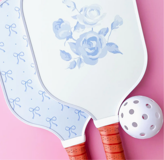 Coquette Blue Bow Floral Pickleball Paddle