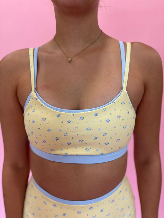 Ditsy Print Double Layered Sports Bra