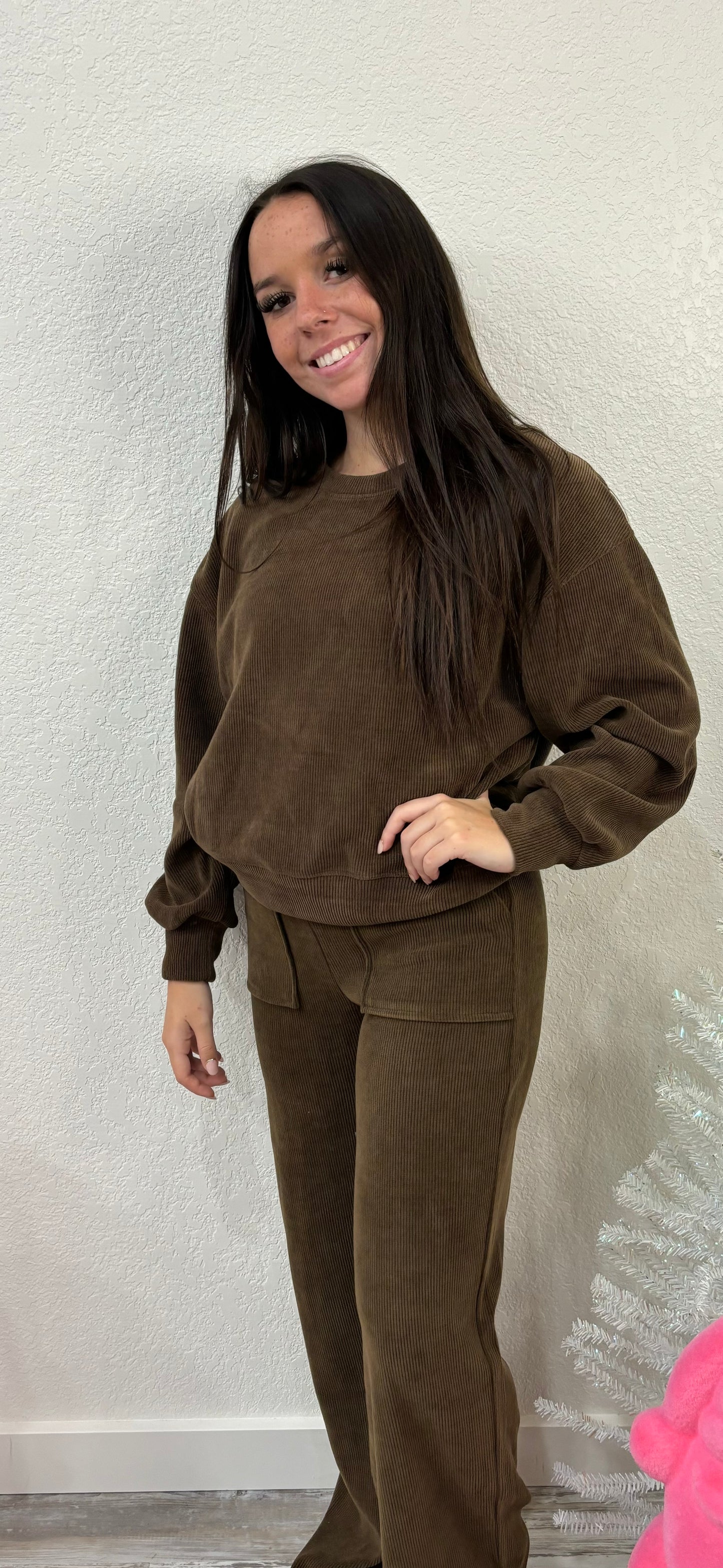 Yelete Corduroy Long Sleeve Top