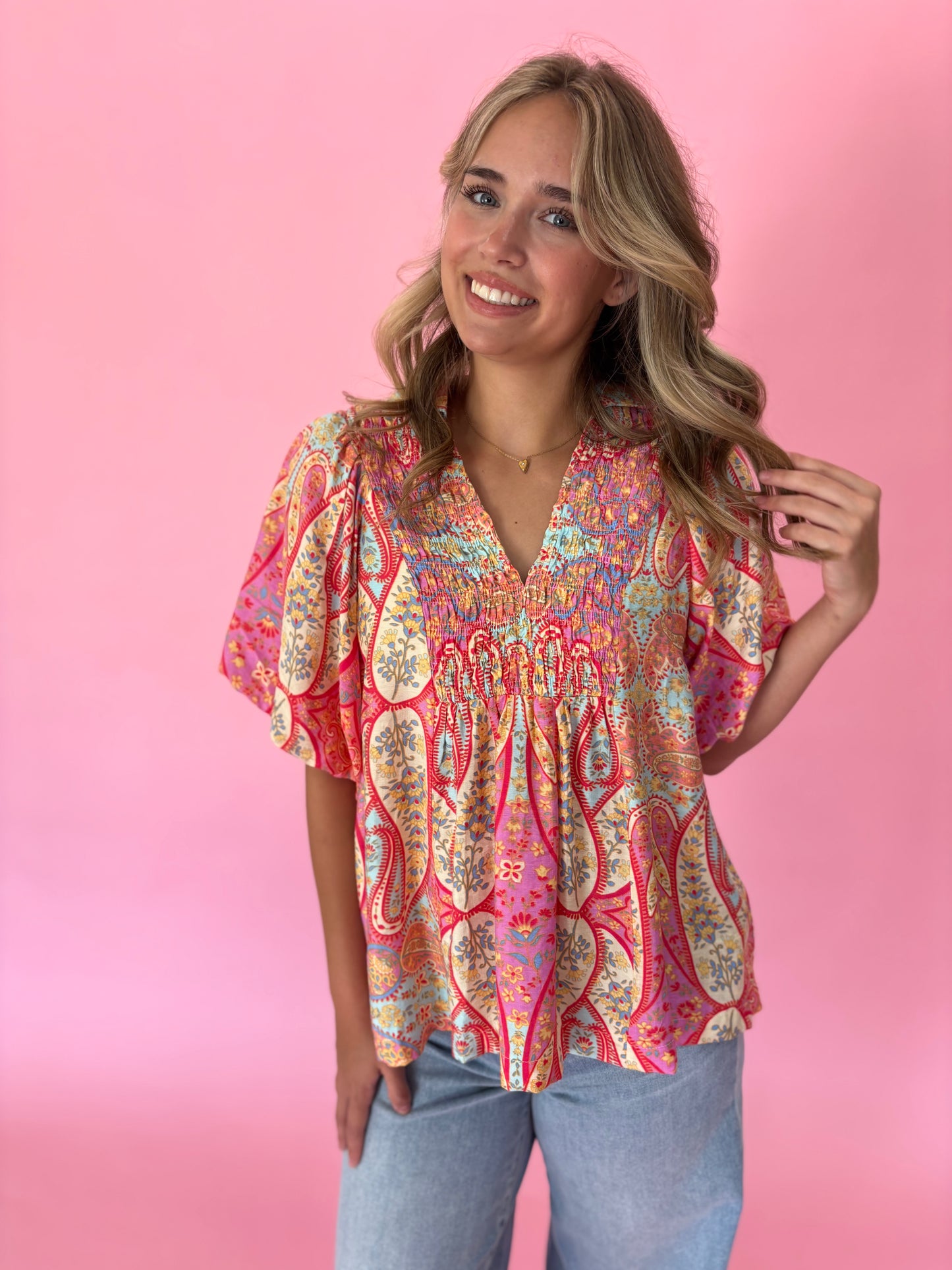 Palm Springs Paisley Blouse