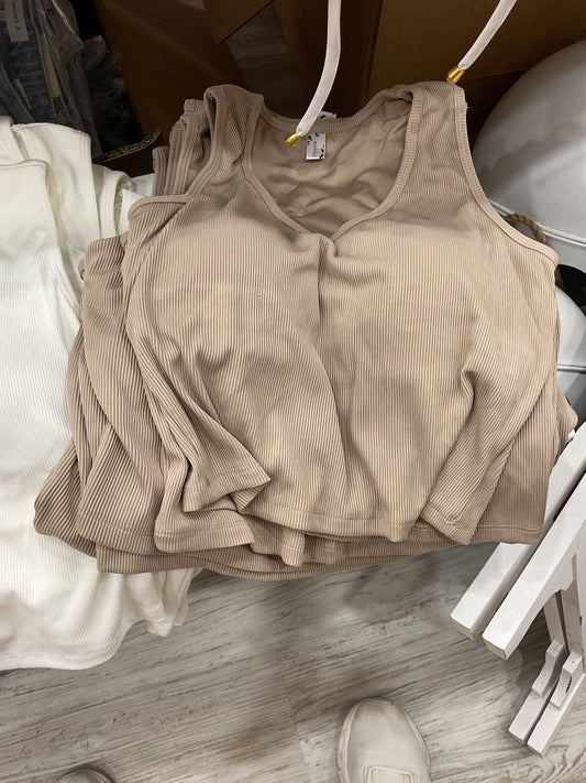 Ribbed Knit Crop Tank Top